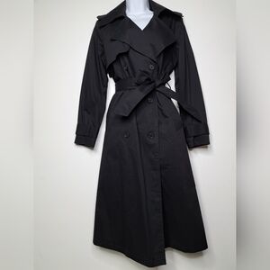 Banana Republic Factory Women's Classic Black Cotton Trench Coat Size XS